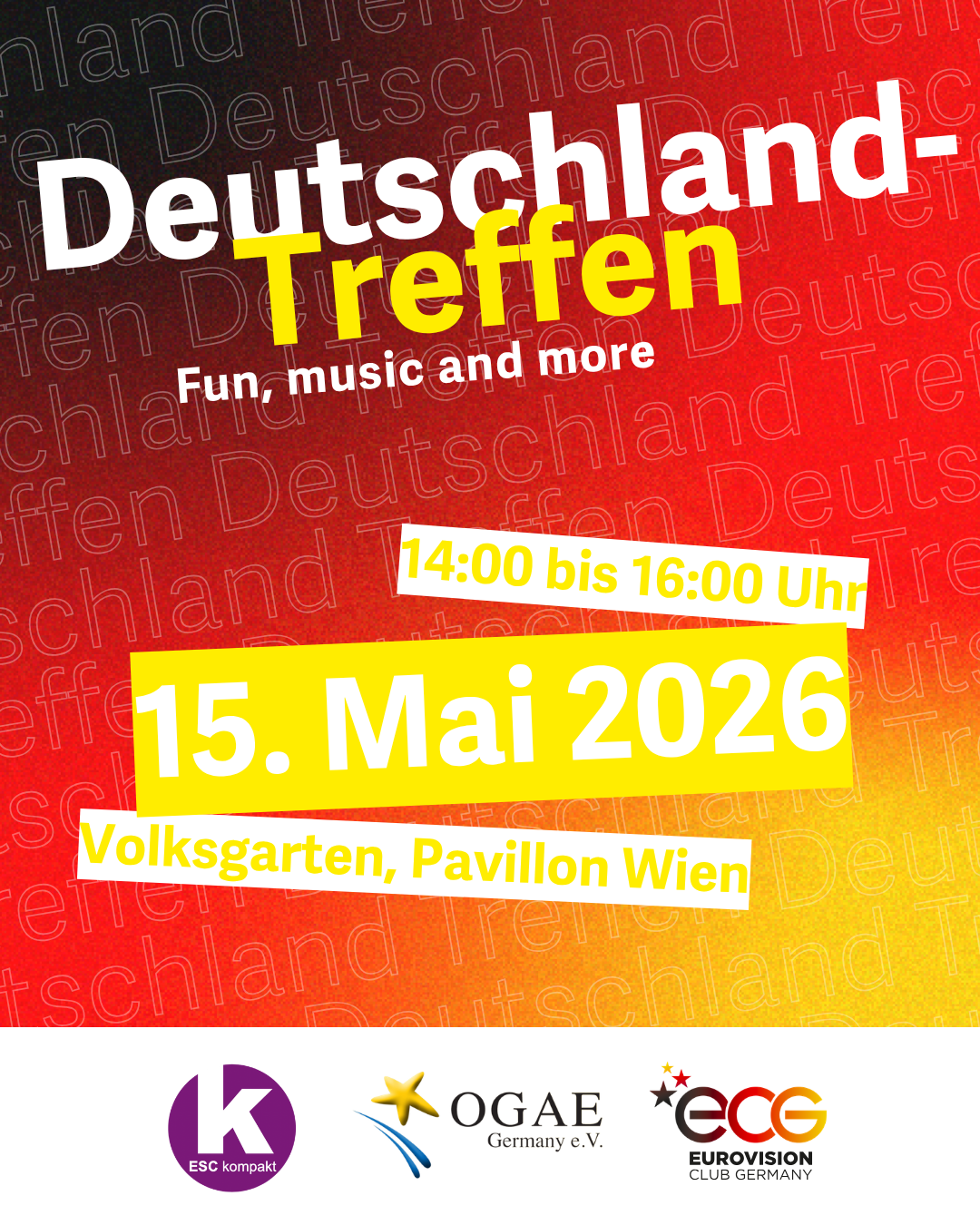Reminder: Großes gemeinsames ESC-Fantreffen von OGAE Germany, EC Germany und ESC kompakt am 15. Mai in Wien